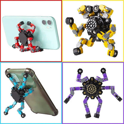 Zibblo Transformer Fidget Spinners 4-Pack — Sensory Stress Toy for Kids