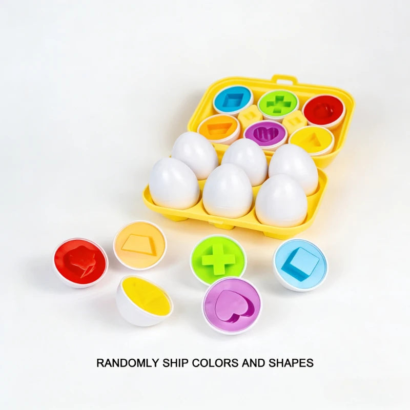Zibblo Montessori Geometric Eggs — Shape Matching & Color Sorting Toy for Toddlers