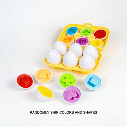 Zibblo Montessori Geometric Eggs — Shape Matching & Color Sorting Toy for Toddlers