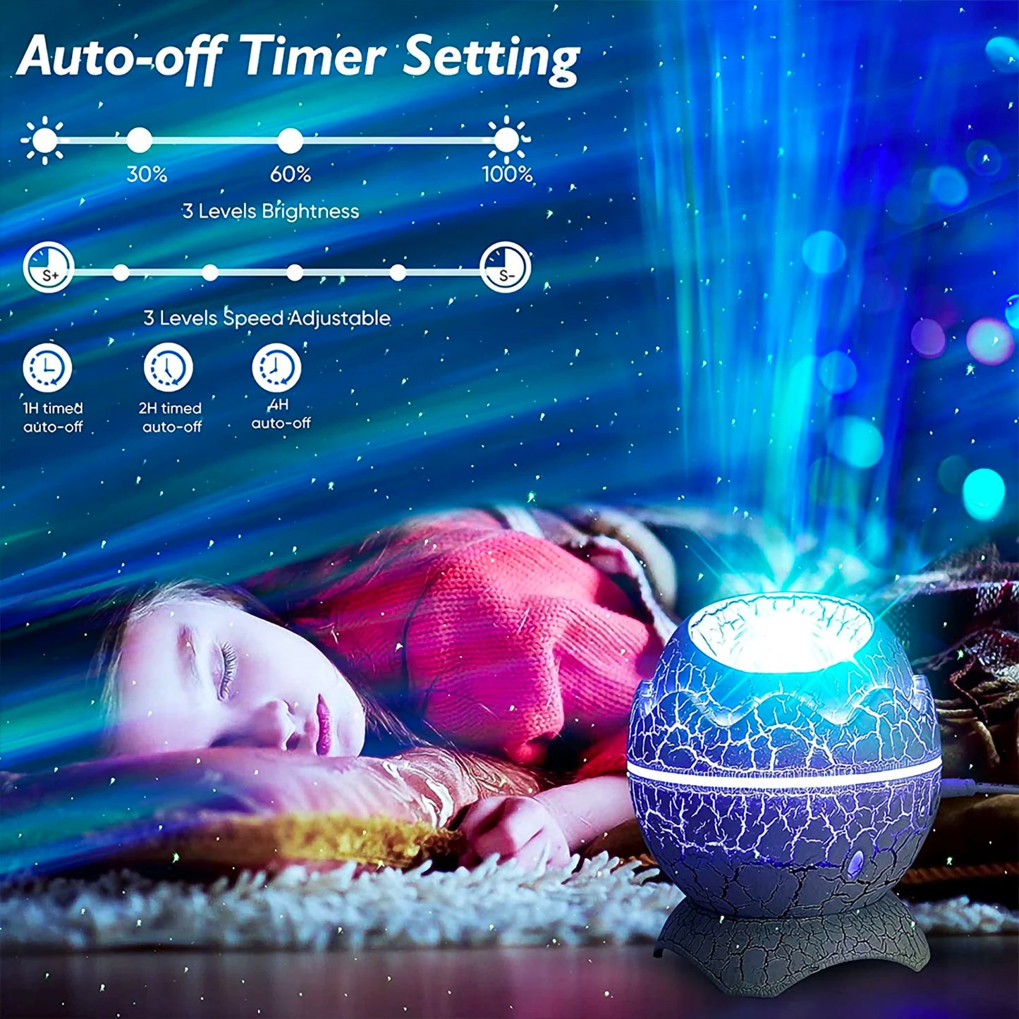 Zibblo Dinosaur Egg Galaxy Projector — Kids Night Light & Star Projector