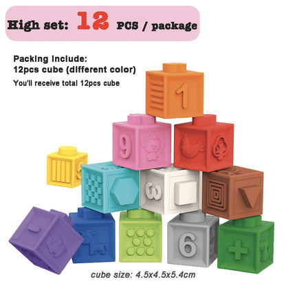 Zibblo Soft Building Blocks — Sensory Stacking Toy for Babies 6-12 Months