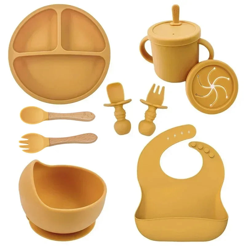 Zibblo Silicone Baby Feeding Set — Suction Plate, Bowl & Spoon for Toddlers