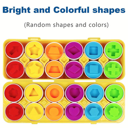 Zibblo Montessori Geometric Eggs — Shape Matching & Color Sorting Toy for Toddlers
