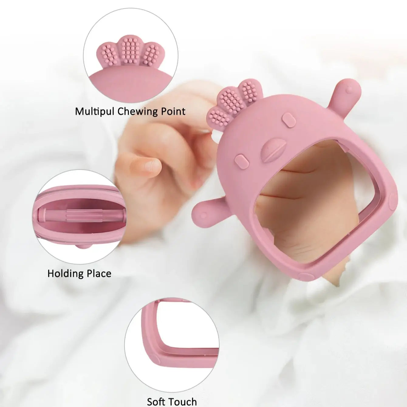 Zibblo Silicone Baby Teether Toy — Soft Food-Grade Teether for Infants