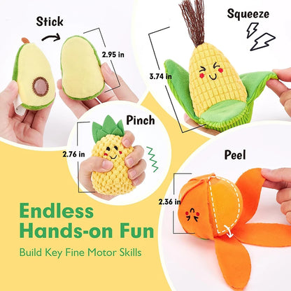 Zibblo Sensory Fruits & Veggies Sorting Set — Montessori Learning Toy for Toddlers