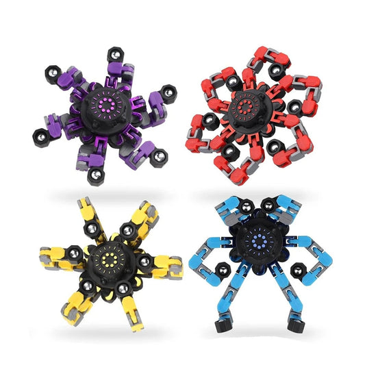 Zibblo Transformer Fidget Spinners 4-Pack — Sensory Stress Toy for Kids