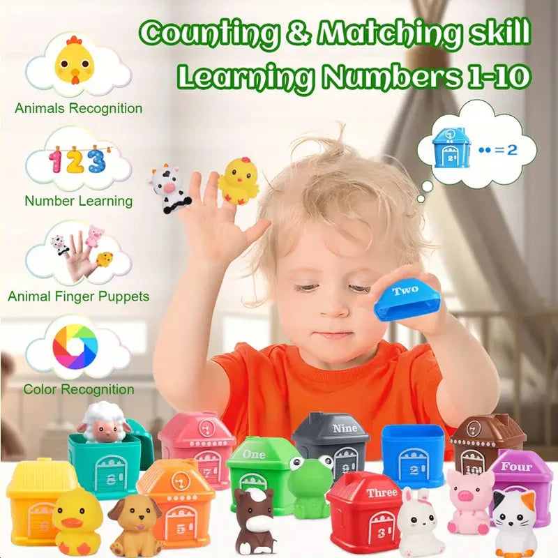 Zibblo Montessori Farm Animal Set 20-Piece — Educational Sorting Toy for Kids