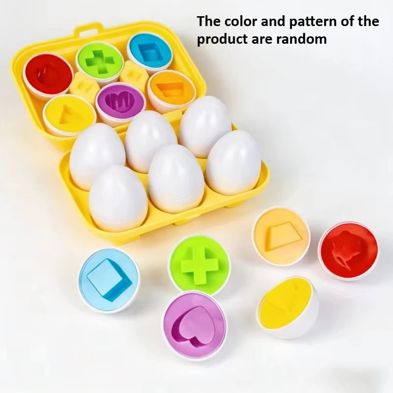 Zibblo Montessori Geometric Eggs — Shape Matching & Color Sorting Toy for Toddlers