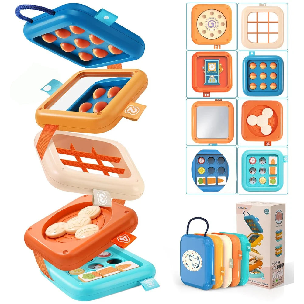 Zibblo 7-in-1 Montessori Activity Cube — Sensory Busy Toy for Toddlers