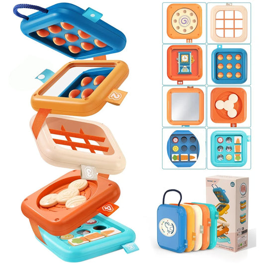 Zibblo 7-in-1 Montessori Activity Cube — Sensory Busy Toy for Toddlers