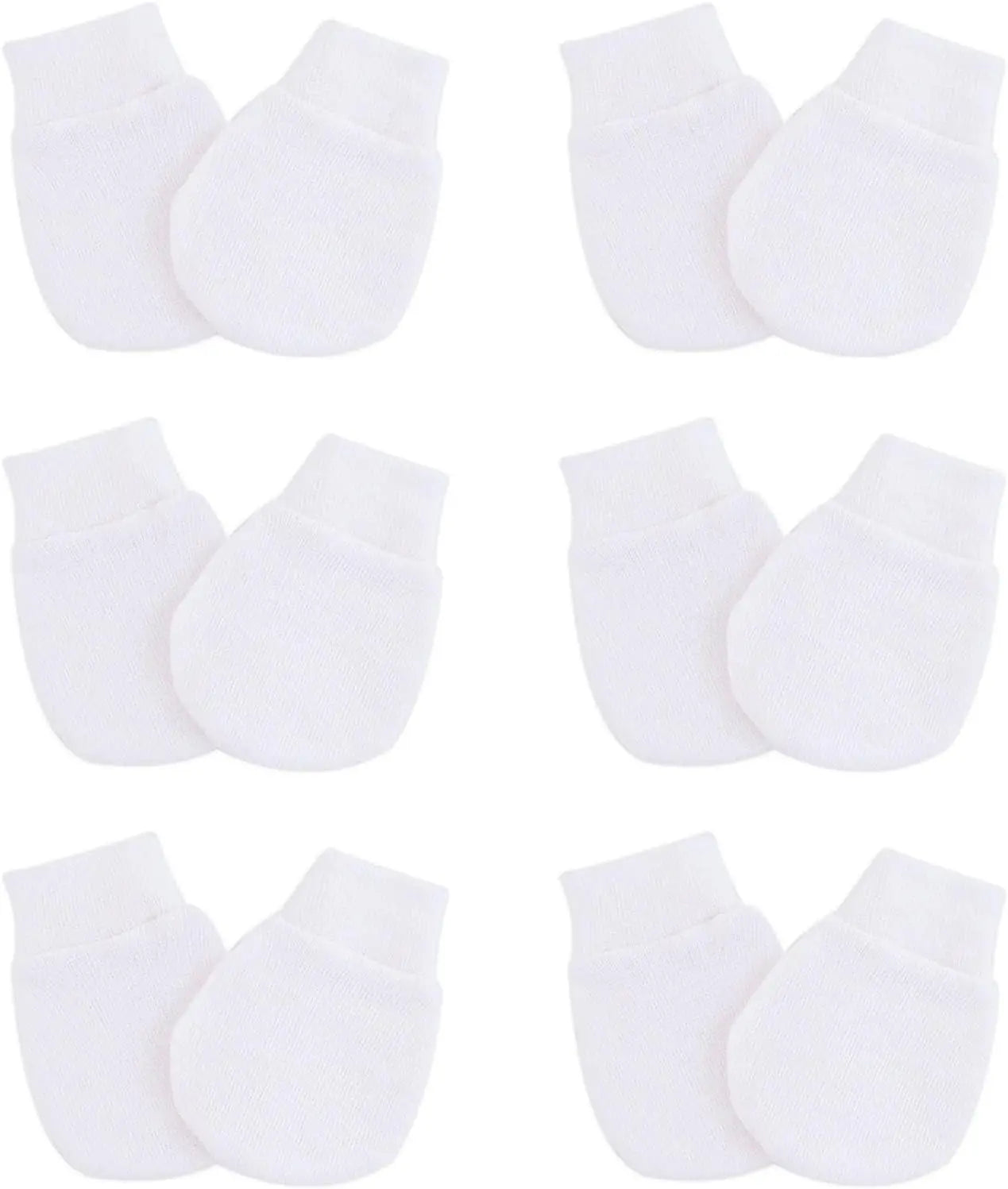 Zibblo No-Scratch Baby Mittens 6-Pack — Soft Cotton Mittens for Newborns