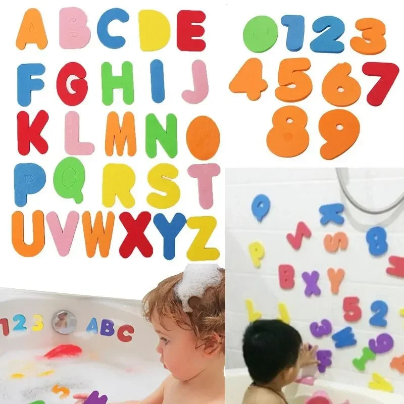 Zibblo Bath Letters & Numbers 36-Piece — Foam Alphabet Bath Toys for Kids