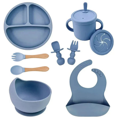 Zibblo Silicone Baby Feeding Set — Suction Plate, Bowl & Spoon for Toddlers