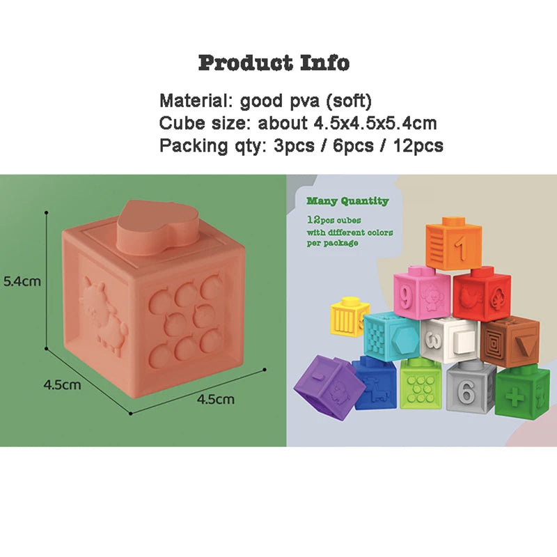 Zibblo Soft Building Blocks — Sensory Stacking Toy for Babies 6-12 Months