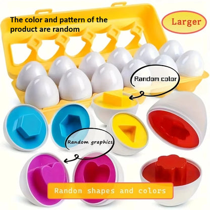 Zibblo Montessori Geometric Eggs — Shape Matching & Color Sorting Toy for Toddlers