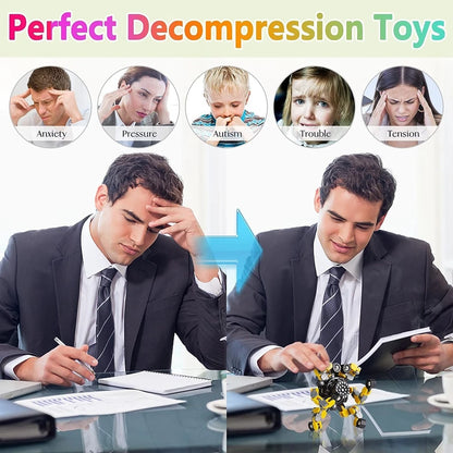 Zibblo Transformer Fidget Spinners 4-Pack — Sensory Stress Toy for Kids