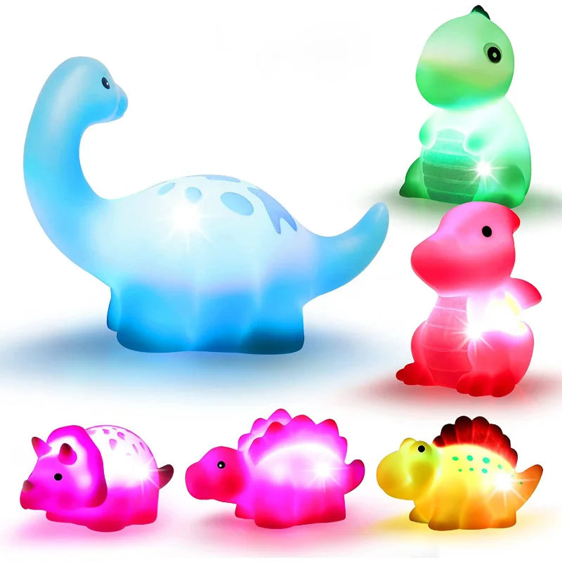Zibblo Dinosaur Bath Toys 6-Pack — Water Squirt Toys for Toddlers