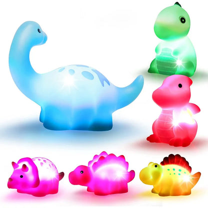 Zibblo Dinosaur Bath Toys 6-Pack — Water Squirt Toys for Toddlers