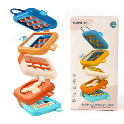Zibblo 7-in-1 Montessori Activity Cube — Sensory Busy Toy for Toddlers