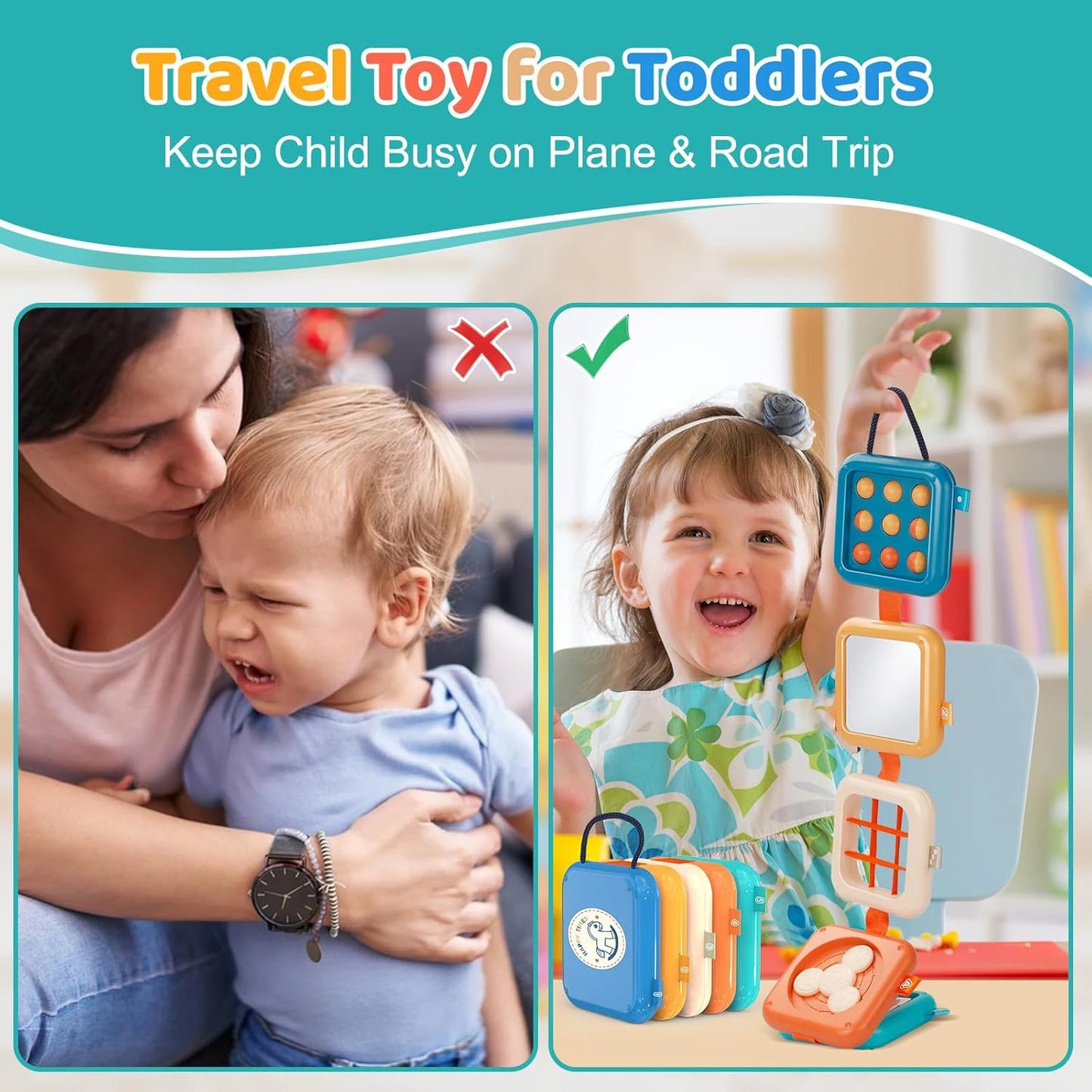 Zibblo 7-in-1 Montessori Activity Cube — Sensory Busy Toy for Toddlers