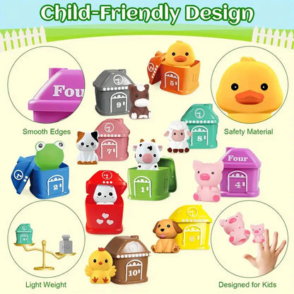 Zibblo Montessori Farm Animal Set 20-Piece — Educational Sorting Toy for Kids