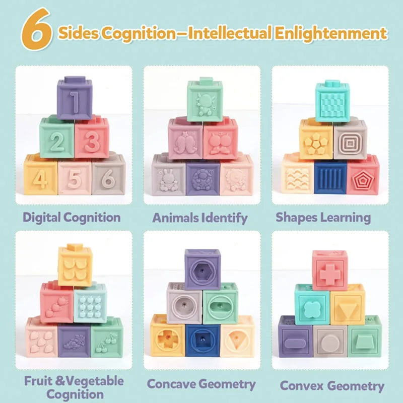 Zibblo Soft Building Blocks — Sensory Stacking Toy for Babies 6-12 Months