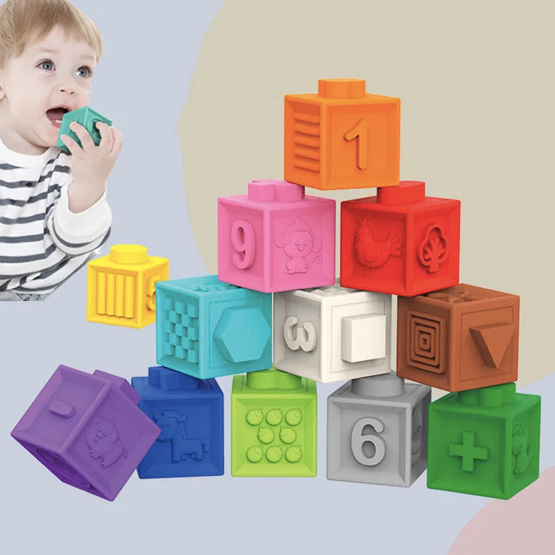 Zibblo Soft Building Blocks — Sensory Stacking Toy for Babies 6-12 Months