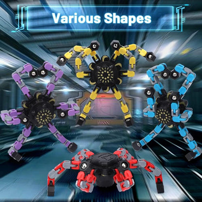 Zibblo Transformer Fidget Spinners 4-Pack — Sensory Stress Toy for Kids