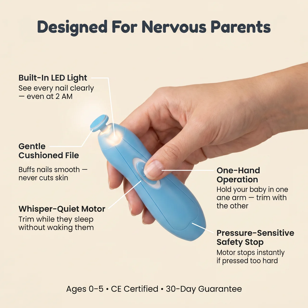 Zibblo Electric Baby Nail Trimmer — Safe Nail File for Newborns & Infants