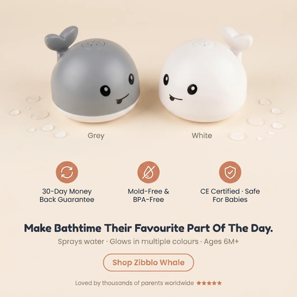 Zibblo Whale Bath Toy — Water Spray Bath Toy for Babies & Toddlers