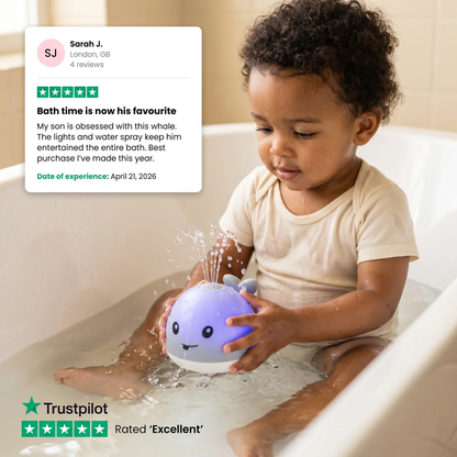Zibblo Whale Bath Toy — Water Spray Bath Toy for Babies & Toddlers