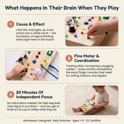 Zibblo Montessori Switch Board — Sensory Light Switch Toy for Toddlers 1-3