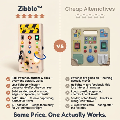 Zibblo Montessori Switch Board — Sensory Light Switch Toy for Toddlers 1-3