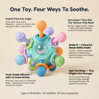 Zibblo Sensory Teething Toy — Soft Silicone Teether for Babies
