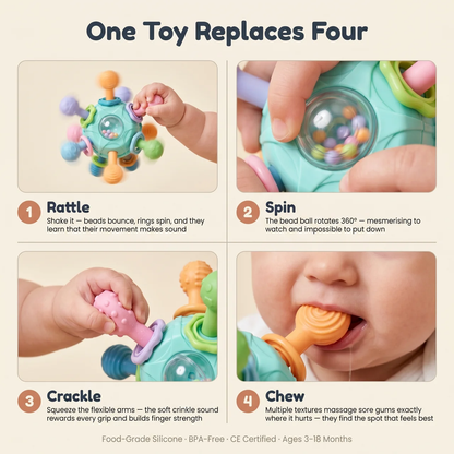 Zibblo Sensory Teething Toy — Soft Silicone Teether for Babies