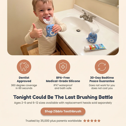 Zibblo U-Shaped Kids Toothbrush — 360° Automatic Brush for Toddlers & Kids