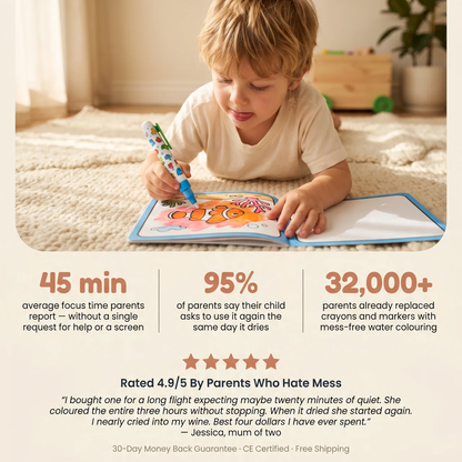 Zibblo Magic Water Coloring Book — Reusable Mess-Free Painting Toy for Kids