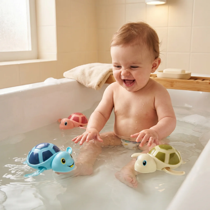 Zibblo Turtle Bath Toys 3-Pack — Floating Water Toys for Toddlers