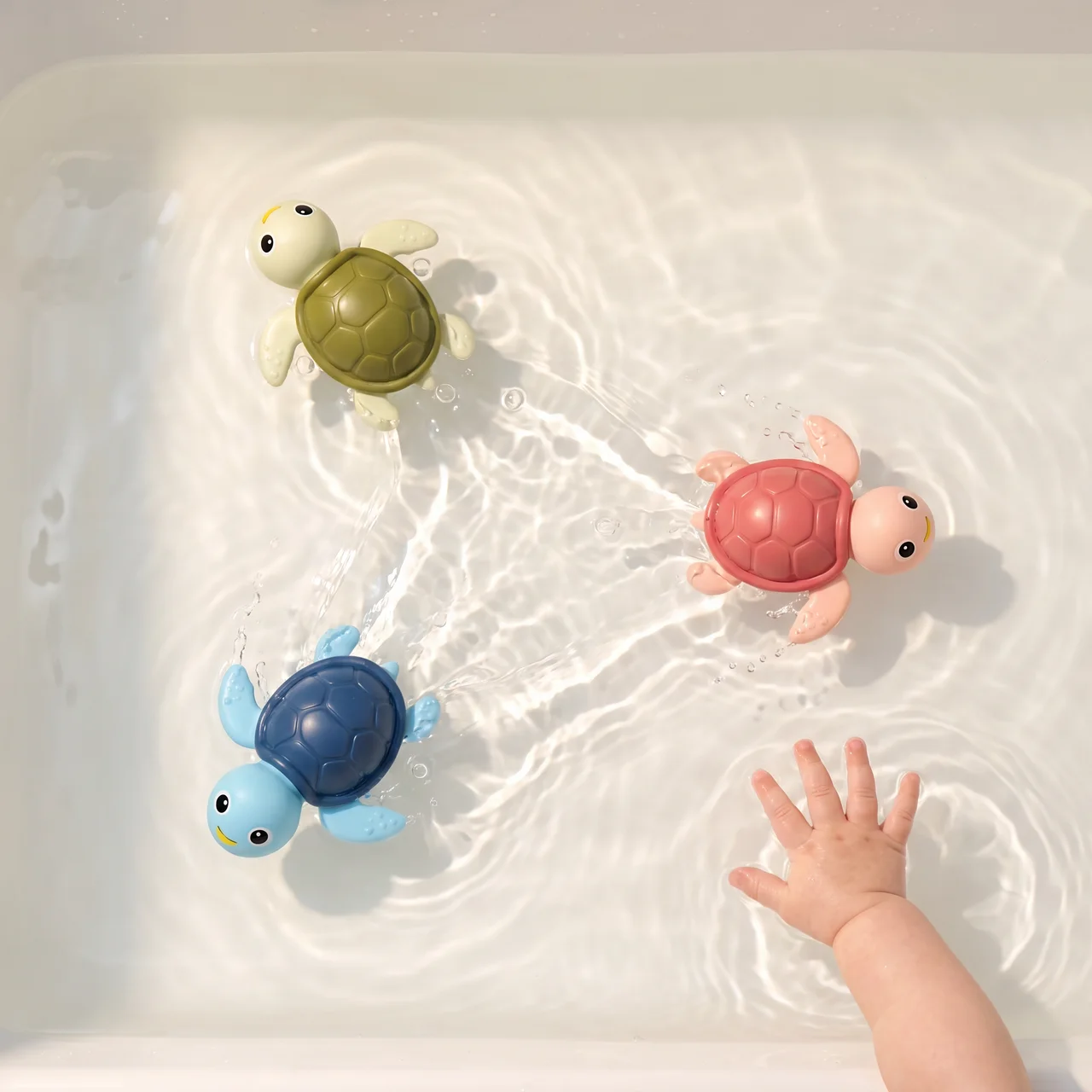 Zibblo Turtle Bath Toys 3-Pack — Floating Water Toys for Toddlers