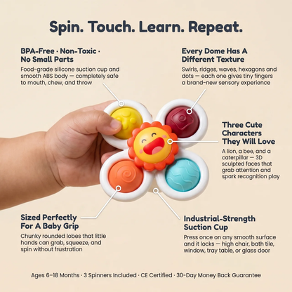 Zibblo Suction Cup Fidget Spinner — Sensory Spinning Toy for Toddlers & Kids
