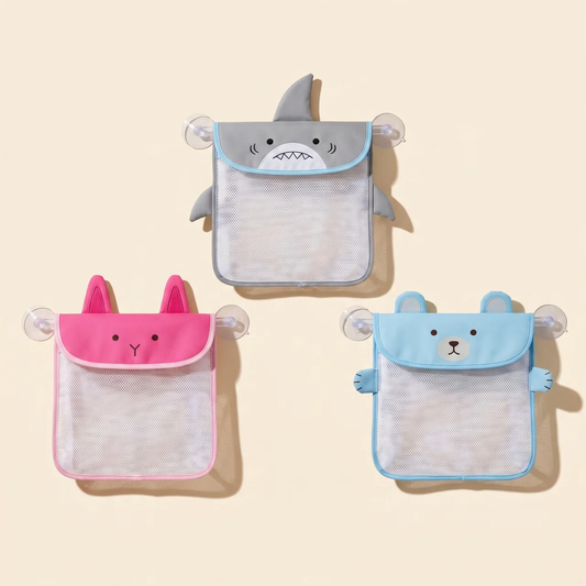 Zibblo Mesh Bath Toy Organizer — Quick-Dry Bathtub Storage Bag with Hooks