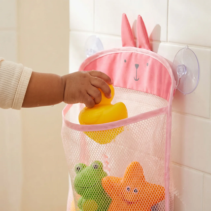 Zibblo Mesh Bath Toy Organizer — Quick-Dry Bathtub Storage Bag with Hooks