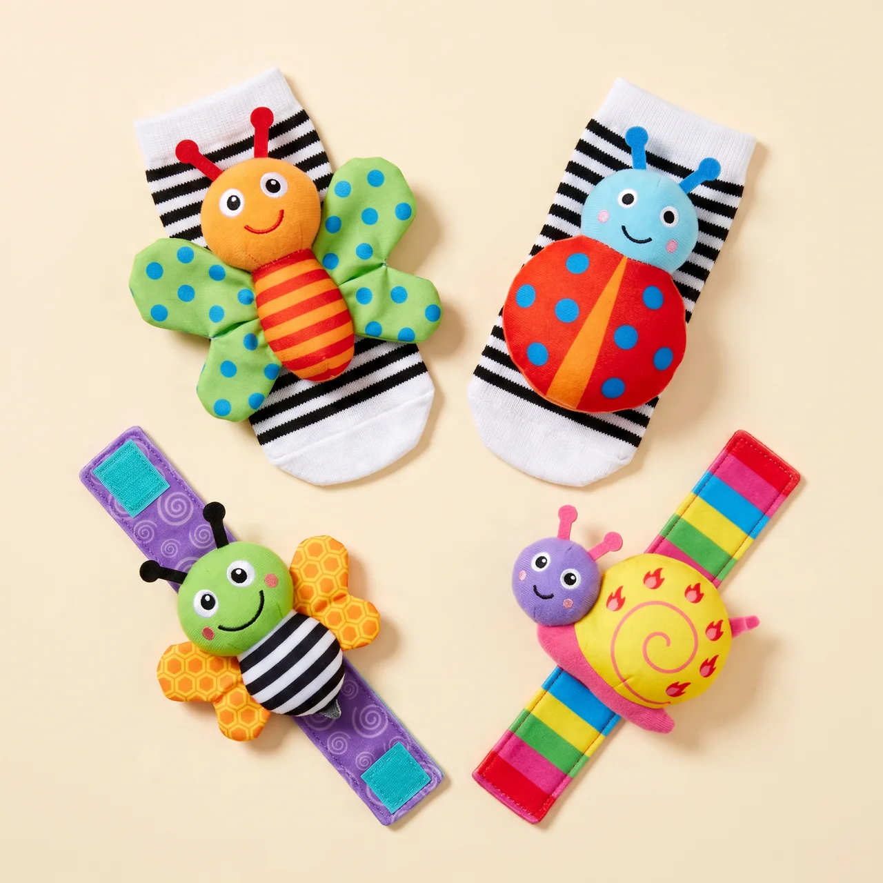 Zibblo Rattle Toy Socks — Sensory Foot Finder Rattle Socks for Babies
