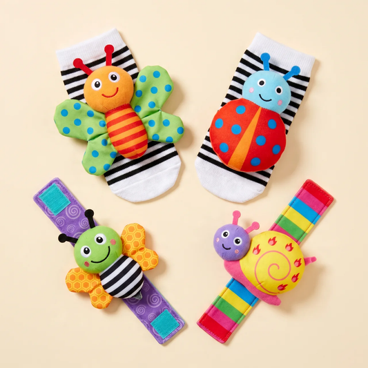 Zibblo Rattle Toy Socks — Sensory Foot Finder Rattle Socks for Babies