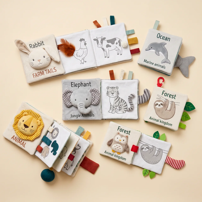 Zibblo Sensory Baby Books — Soft Crinkle Cloth Books for Infants