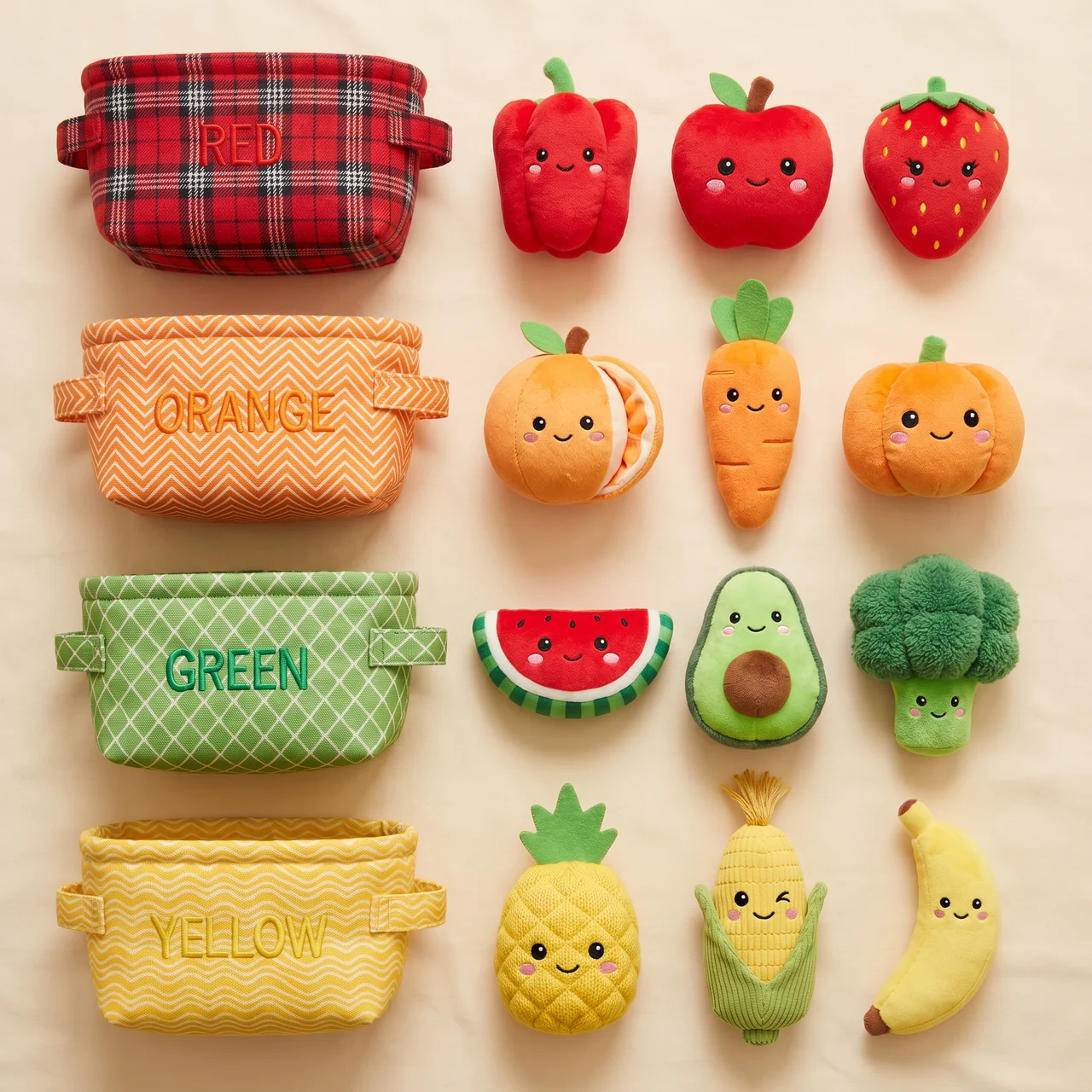 Zibblo Sensory Fruits & Veggies Sorting Set — Montessori Learning Toy for Toddlers