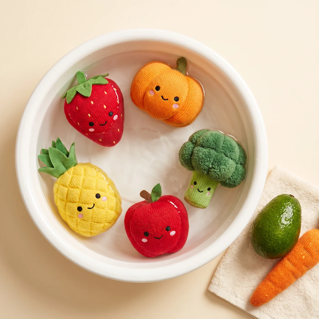 Zibblo Sensory Fruits & Veggies Sorting Set — Montessori Learning Toy for Toddlers