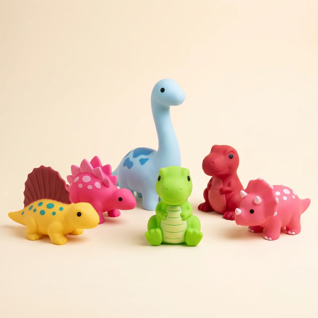 Zibblo Dinosaur Bath Toys 6-Pack — Water Squirt Toys for Toddlers