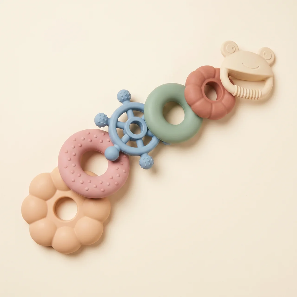 Zibblo Montessori Stacking & Teething Toy — Silicone Sensory Toy for Babies