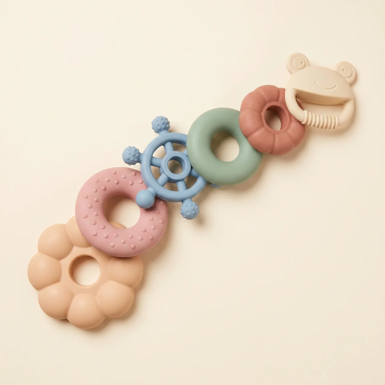 Zibblo Montessori Stacking & Teething Toy — Silicone Sensory Toy for Babies
